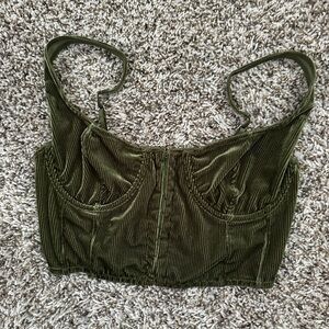 Urban outfitters green velvet corset